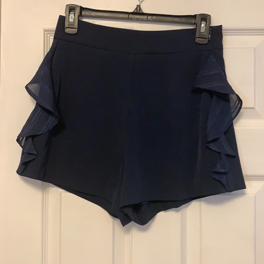 Navy Shorts with Ruffle